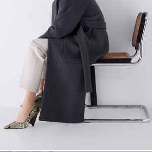 Zara assymmetric heeled animal print shoes